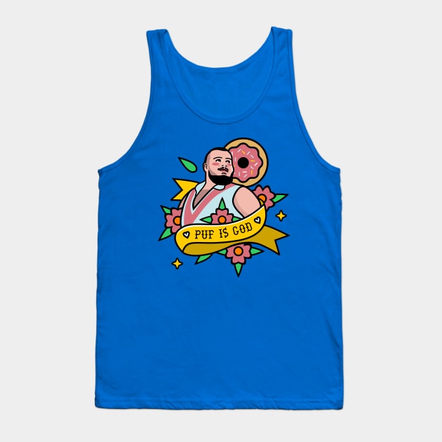 Puf is God Tattoo Tank Top by Carl Cordes